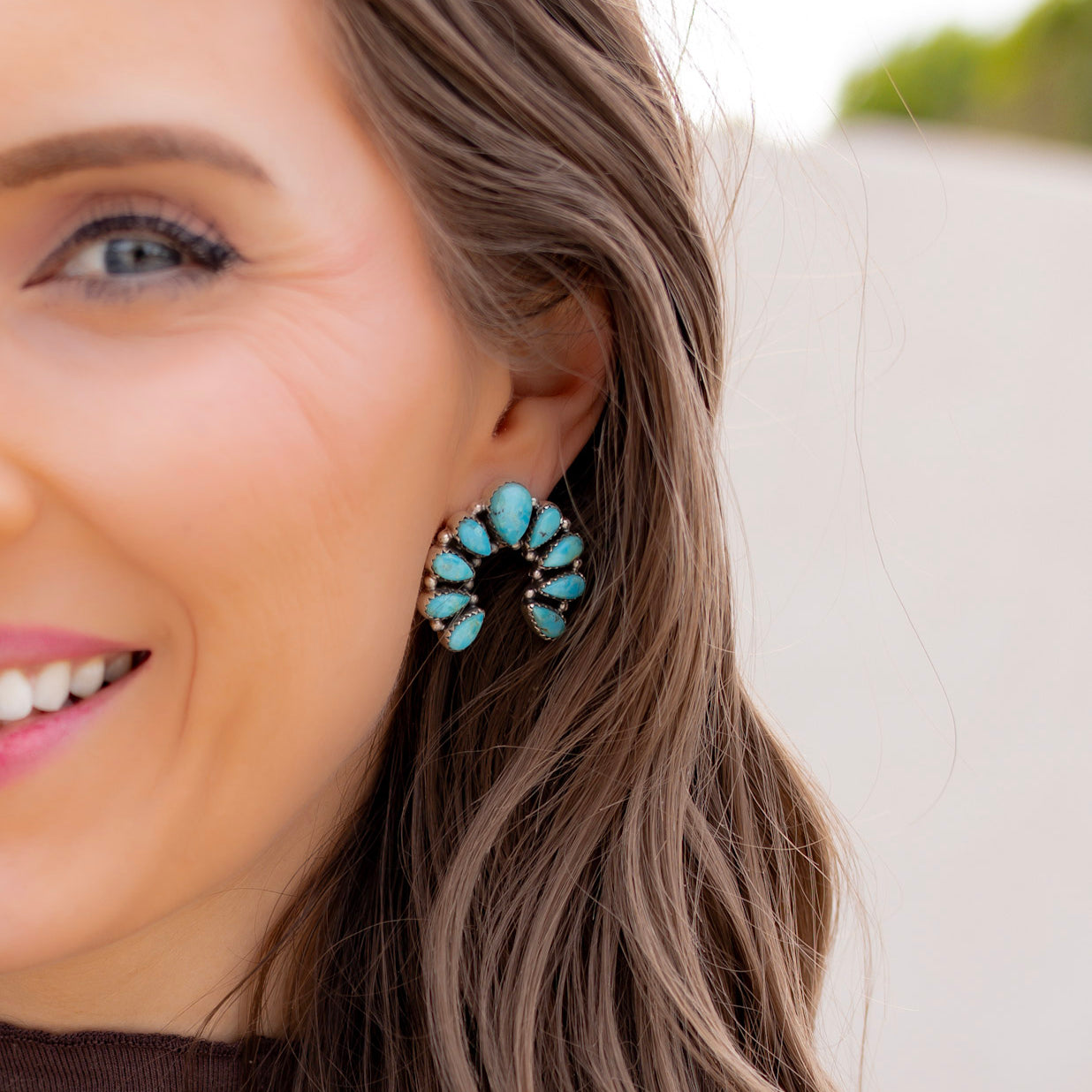 Camila Horseshoe Turquoise Earring | Made to Order