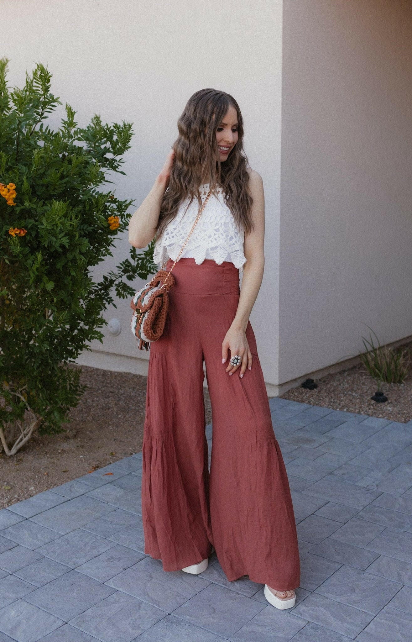Boho Breeze Tiered Palazzo Pants S-3X-Pants-Krush Kandy, Women's Online Fashion Boutique Located in Phoenix, Arizona (Scottsdale Area)