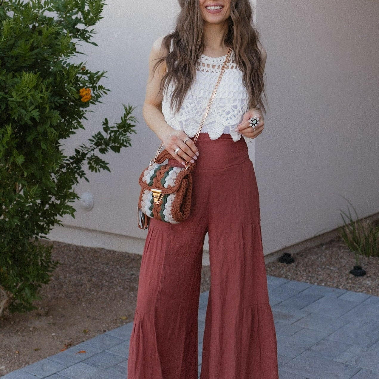 Boho Breeze Tiered Palazzo Pants S-3X-Pants-Krush Kandy, Women's Online Fashion Boutique Located in Phoenix, Arizona (Scottsdale Area)