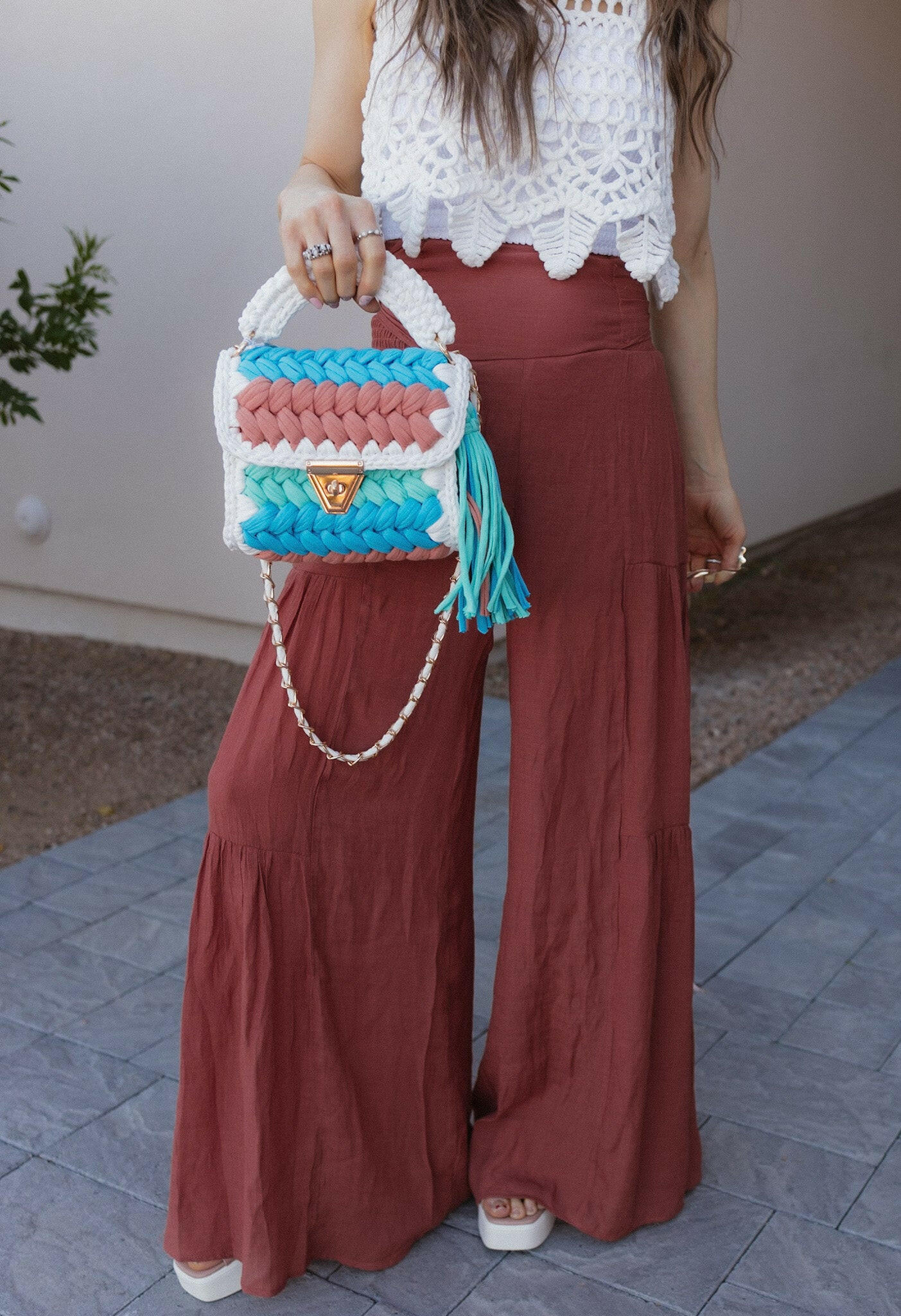 Cotton Candy Weave Handmade Crochet Purse-handbags-Krush Kandy, Women's Online Fashion Boutique Located in Phoenix, Arizona (Scottsdale Area)