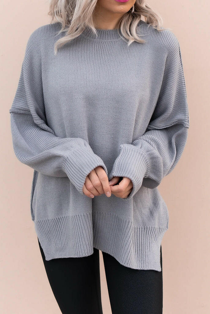Everyday Elegance Side Slit Sweater | S-XL-Sweaters-Krush Kandy, Women's Online Fashion Boutique Located in Phoenix, Arizona (Scottsdale Area)