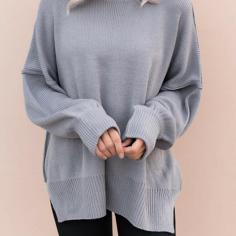 Everyday Elegance Side Slit Sweater | S-XL-Sweaters-Krush Kandy, Women's Online Fashion Boutique Located in Phoenix, Arizona (Scottsdale Area)
