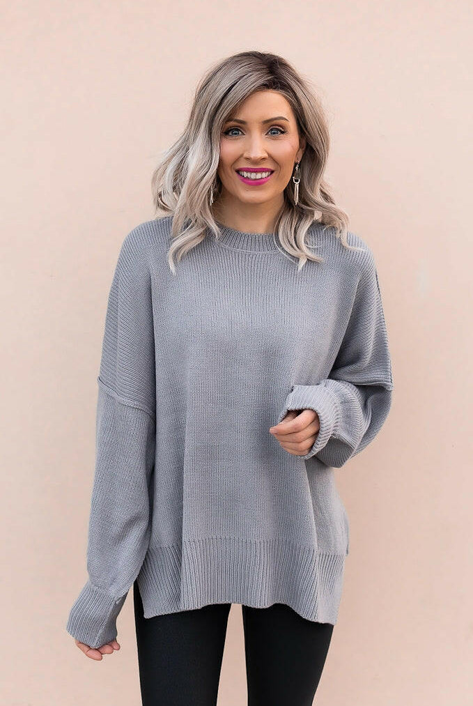 Everyday Elegance Side Slit Sweater | S-XL-Sweaters-Krush Kandy, Women's Online Fashion Boutique Located in Phoenix, Arizona (Scottsdale Area)