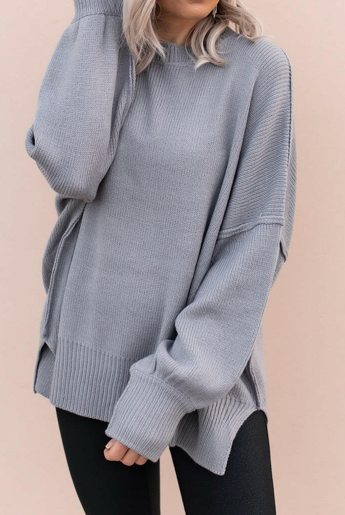 Everyday Elegance Side Slit Sweater | S-XL-Sweaters-Krush Kandy, Women's Online Fashion Boutique Located in Phoenix, Arizona (Scottsdale Area)