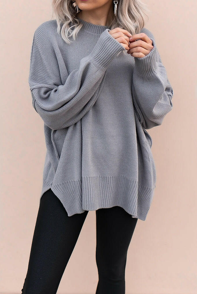 Everyday Elegance Side Slit Sweater | S-XL-Sweaters-Krush Kandy, Women's Online Fashion Boutique Located in Phoenix, Arizona (Scottsdale Area)