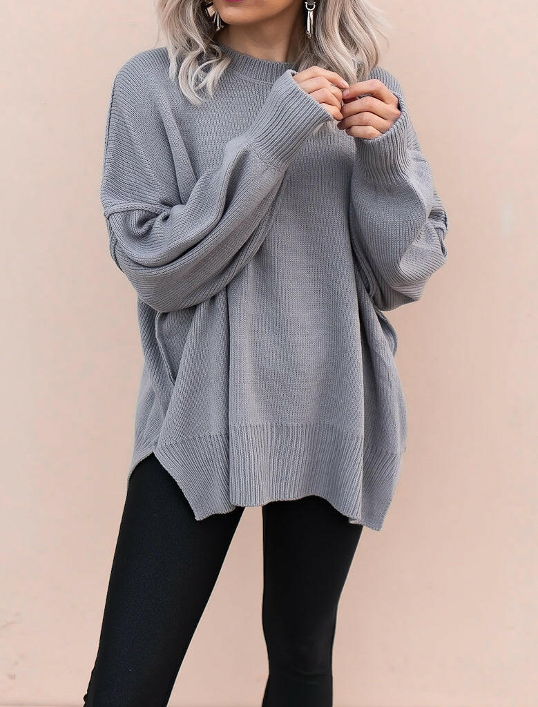 Everyday Elegance Side Slit Sweater | S-XL-Sweaters-Krush Kandy, Women's Online Fashion Boutique Located in Phoenix, Arizona (Scottsdale Area)