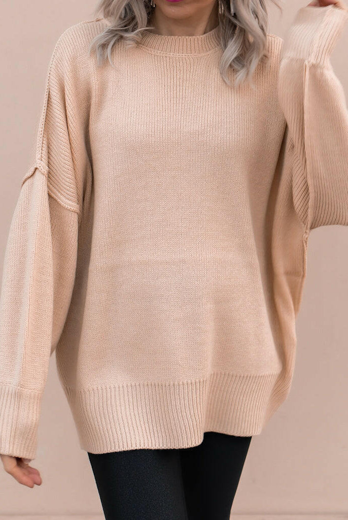 Everyday Elegance Side Slit Sweater | S-XL-Sweaters-Krush Kandy, Women's Online Fashion Boutique Located in Phoenix, Arizona (Scottsdale Area)
