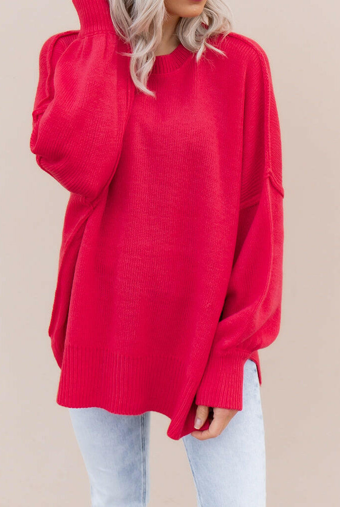 Everyday Elegance Side Slit Sweater | S-XL-Sweaters-Krush Kandy, Women's Online Fashion Boutique Located in Phoenix, Arizona (Scottsdale Area)