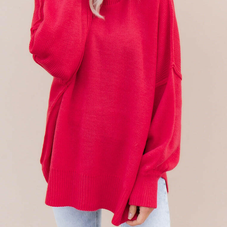 Everyday Elegance Side Slit Sweater | S-XL-Sweaters-Krush Kandy, Women's Online Fashion Boutique Located in Phoenix, Arizona (Scottsdale Area)