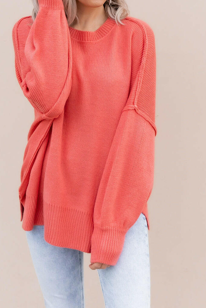 Everyday Elegance Side Slit Sweater | S-XL-Sweaters-Krush Kandy, Women's Online Fashion Boutique Located in Phoenix, Arizona (Scottsdale Area)