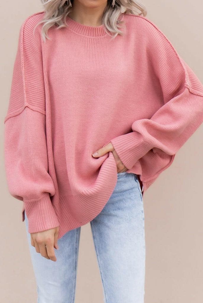 Everyday Elegance Side Slit Sweater | S-XL-Sweaters-Krush Kandy, Women's Online Fashion Boutique Located in Phoenix, Arizona (Scottsdale Area)