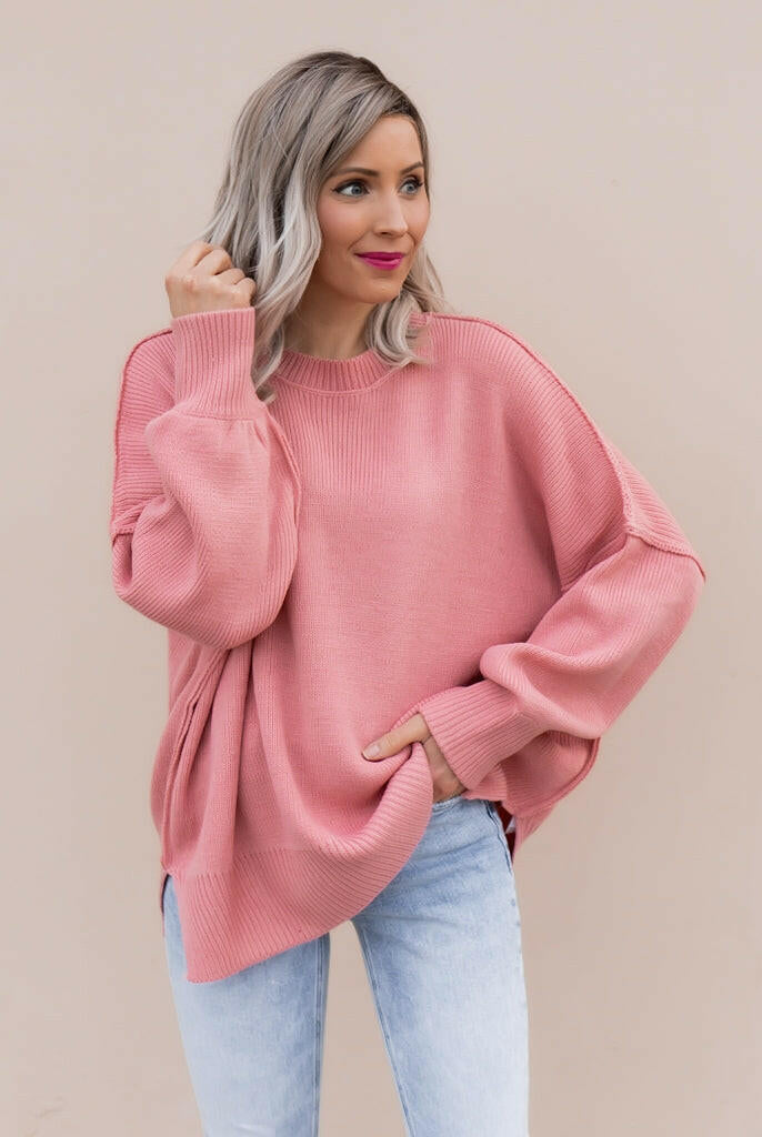 Everyday Elegance Side Slit Sweater | S-XL-Sweaters-Krush Kandy, Women's Online Fashion Boutique Located in Phoenix, Arizona (Scottsdale Area)