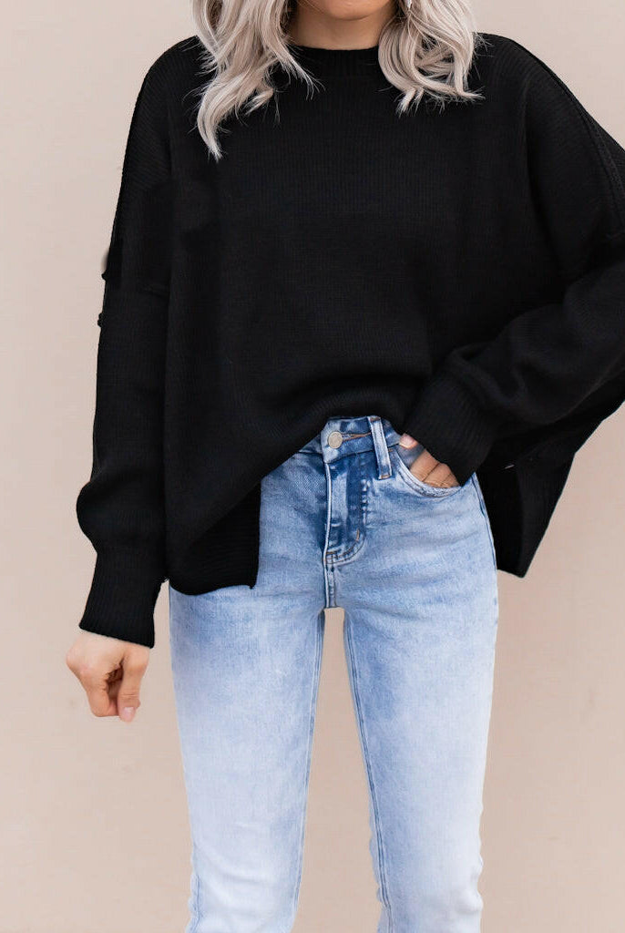 Everyday Elegance Side Slit Sweater | S-XL-Sweaters-Krush Kandy, Women's Online Fashion Boutique Located in Phoenix, Arizona (Scottsdale Area)