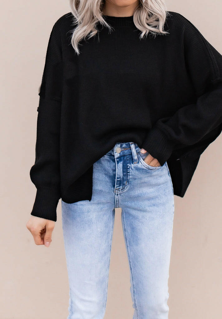 Everyday Elegance Side Slit Sweater | S-XL-Sweaters-Krush Kandy, Women's Online Fashion Boutique Located in Phoenix, Arizona (Scottsdale Area)