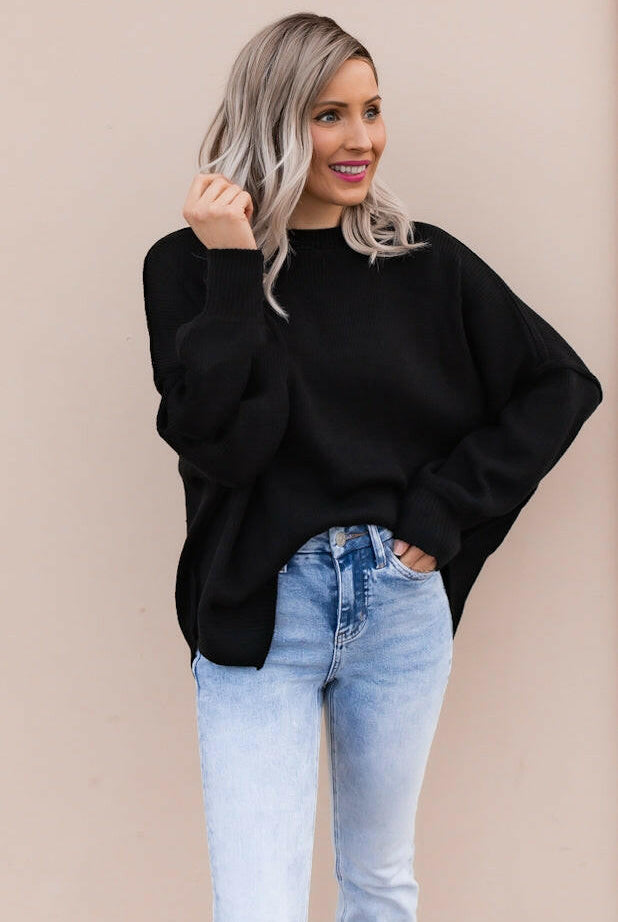 Everyday Elegance Side Slit Sweater | S-XL-Sweaters-Krush Kandy, Women's Online Fashion Boutique Located in Phoenix, Arizona (Scottsdale Area)