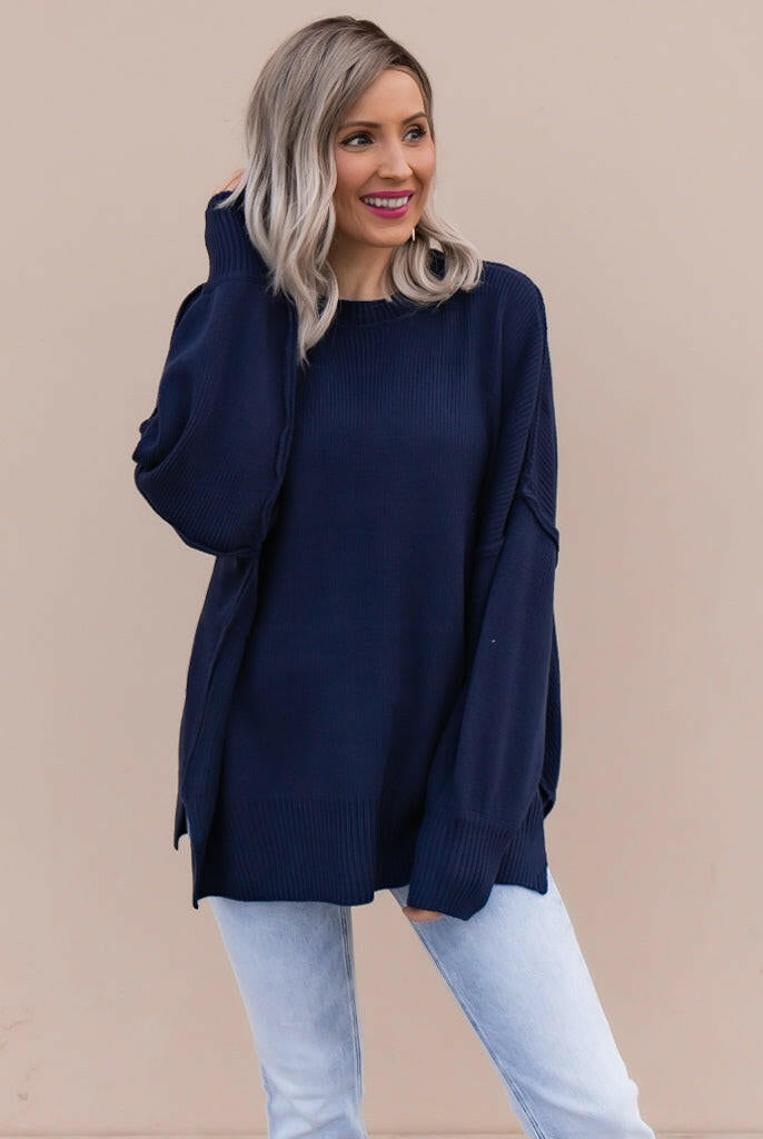 Everyday Elegance Side Slit Sweater | S-XL-Sweaters-Krush Kandy, Women's Online Fashion Boutique Located in Phoenix, Arizona (Scottsdale Area)
