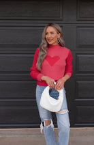 Pink LOVER Heart Print Sweater | S-XL-Sweaters-Krush Kandy, Women's Online Fashion Boutique Located in Phoenix, Arizona (Scottsdale Area)