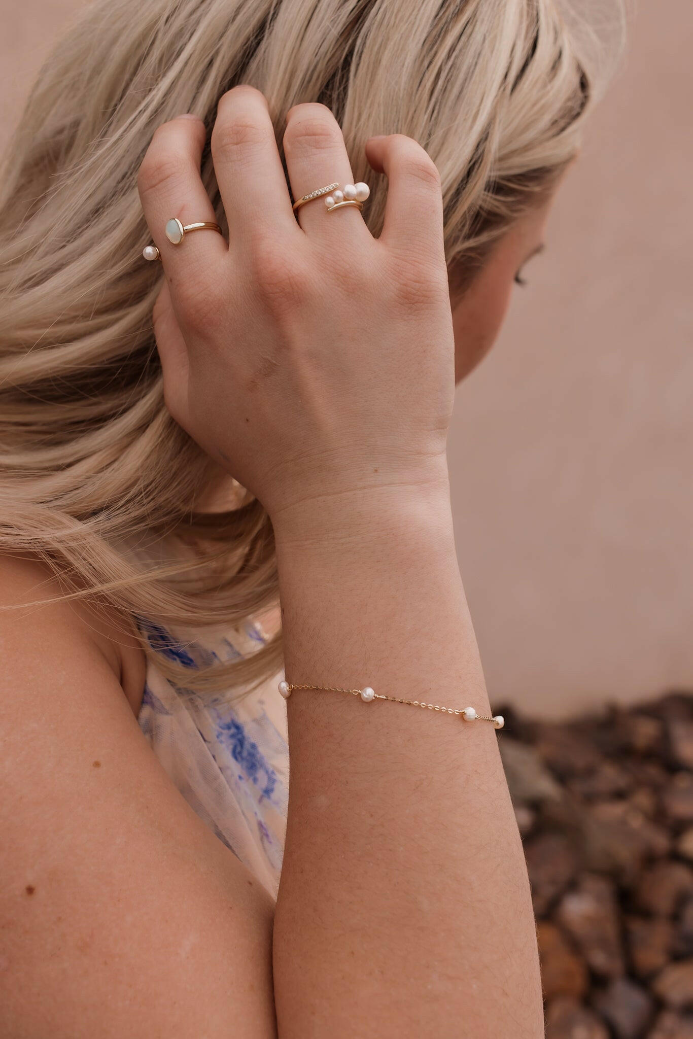 Opal & Pearl Geometric Minimalist Band Ring-Rings-Krush Kandy, Women's Online Fashion Boutique Located in Phoenix, Arizona (Scottsdale Area)