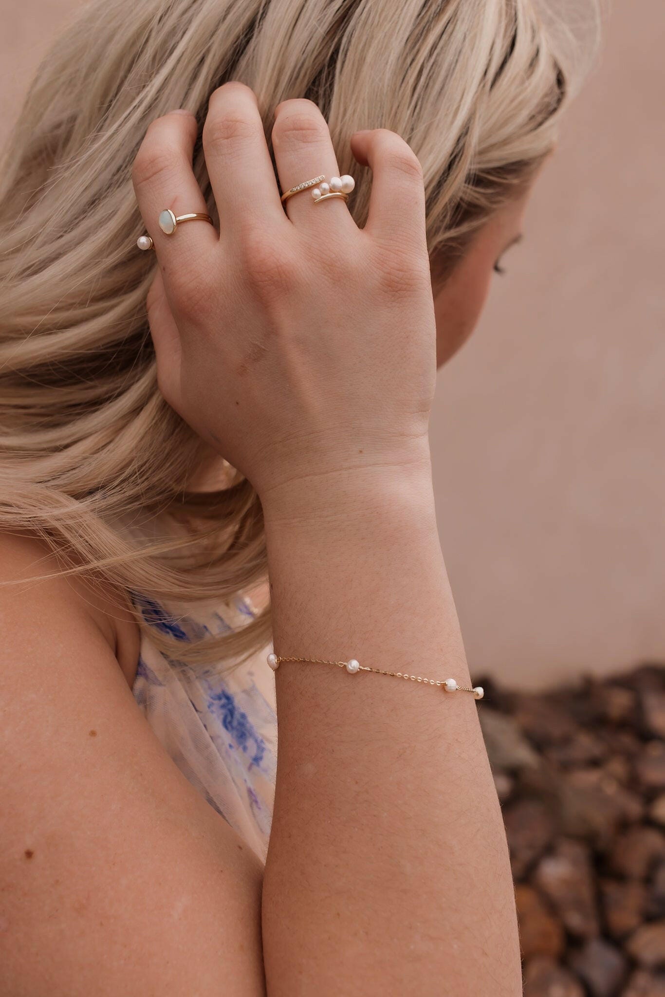 Opal & Pearl Geometric Minimalist Band Ring-Rings-Krush Kandy, Women's Online Fashion Boutique Located in Phoenix, Arizona (Scottsdale Area)