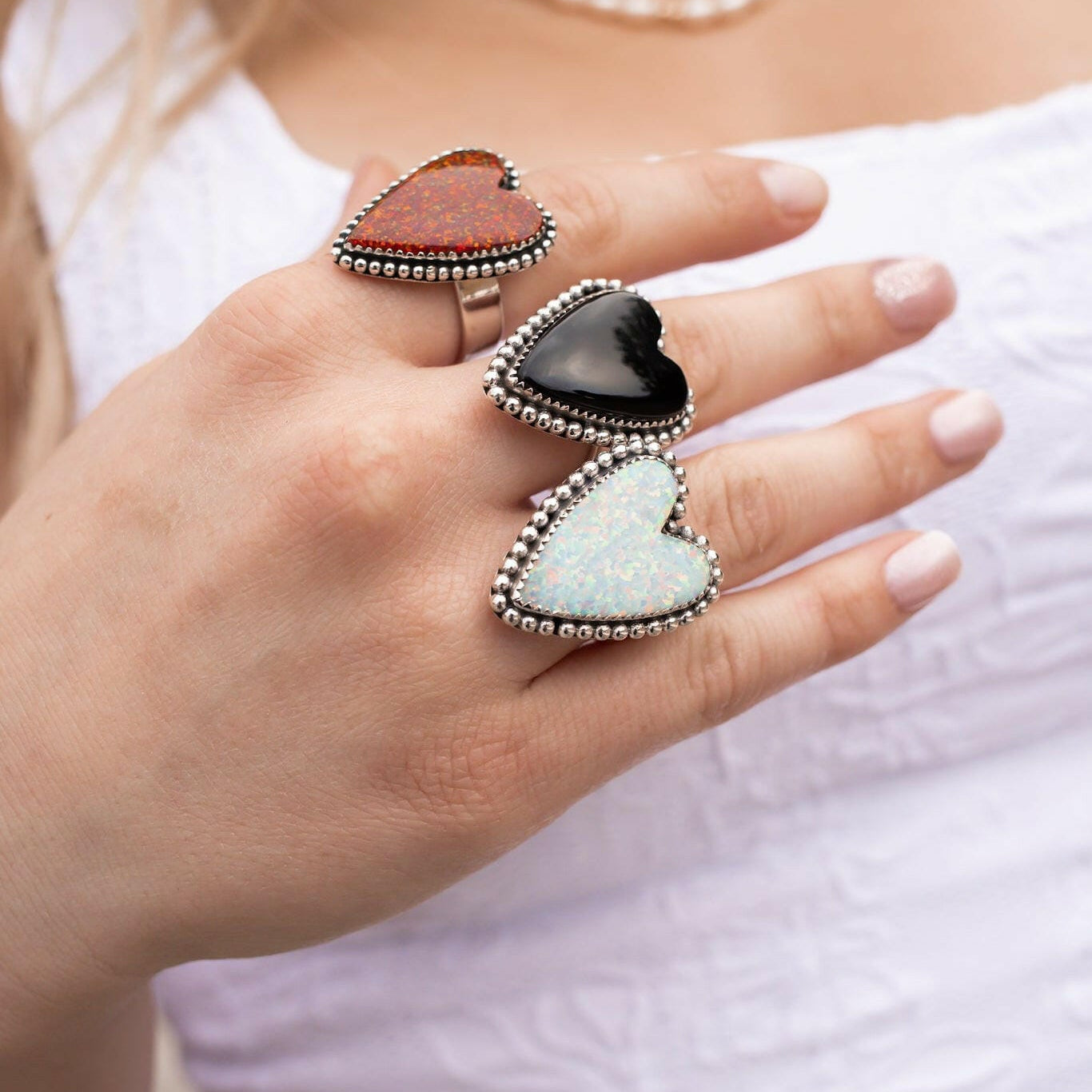 Long Heart Sterling Silver Ring MADE TO ORDER-Statement Rings-Krush Kandy, Women's Online Fashion Boutique Located in Phoenix, Arizona (Scottsdale Area)