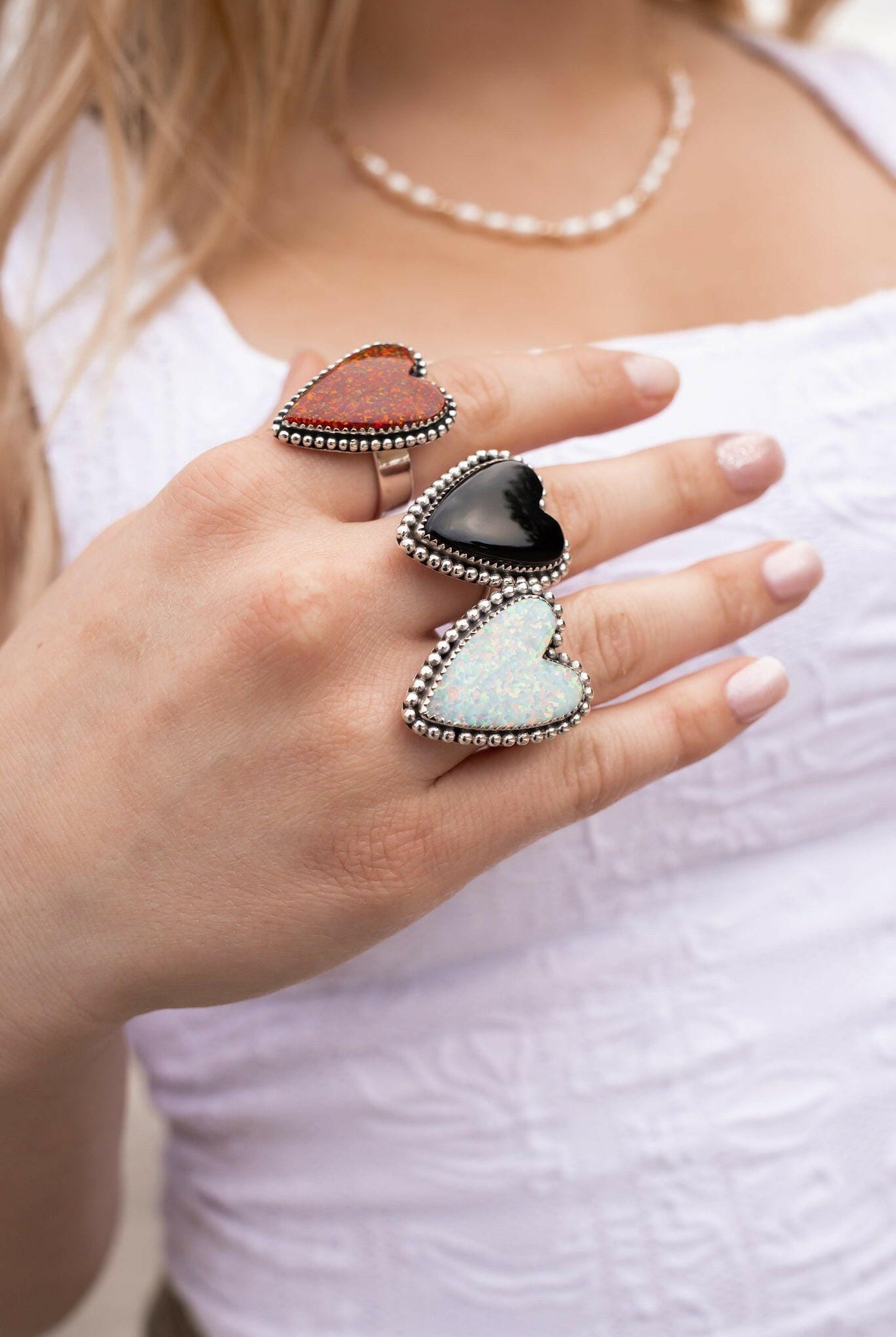 Long Heart Sterling Silver Ring MADE TO ORDER-Statement Rings-Krush Kandy, Women's Online Fashion Boutique Located in Phoenix, Arizona (Scottsdale Area)