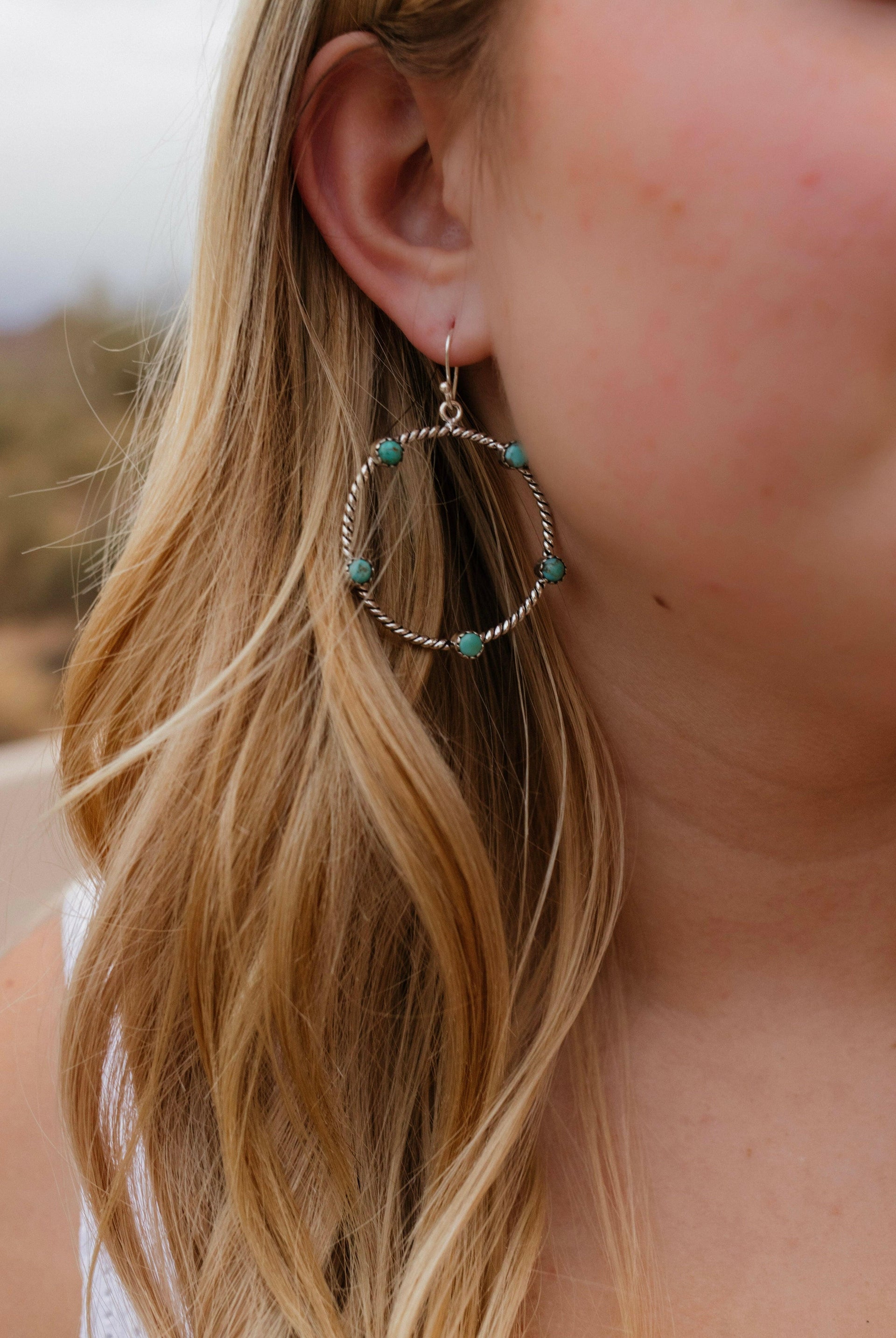 Twisted Rope Stone Hoop Earrings-Hoop Earrings-Krush Kandy, Women's Online Fashion Boutique Located in Phoenix, Arizona (Scottsdale Area)