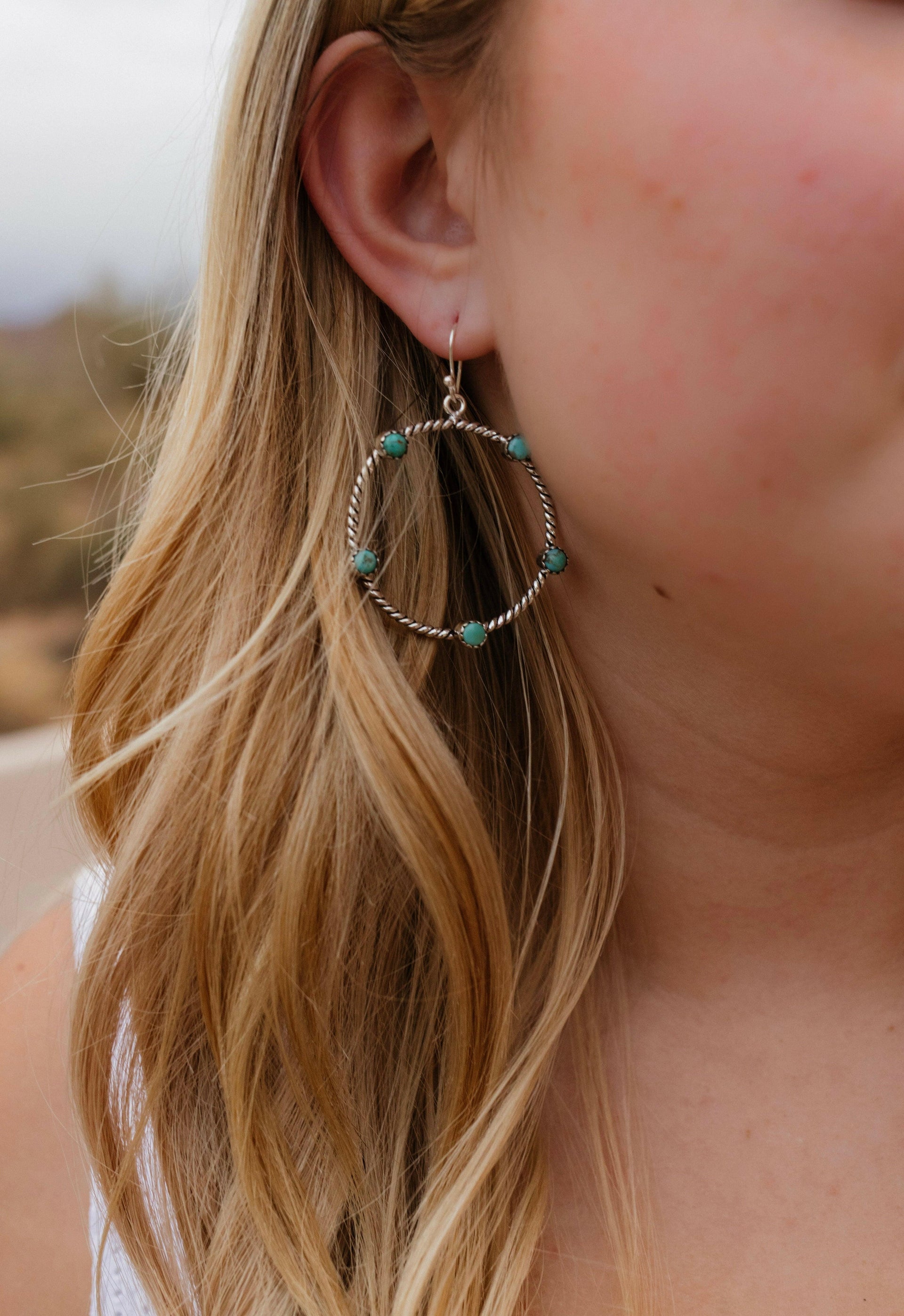 Twisted Rope Stone Hoop Earrings-Hoop Earrings-Krush Kandy, Women's Online Fashion Boutique Located in Phoenix, Arizona (Scottsdale Area)