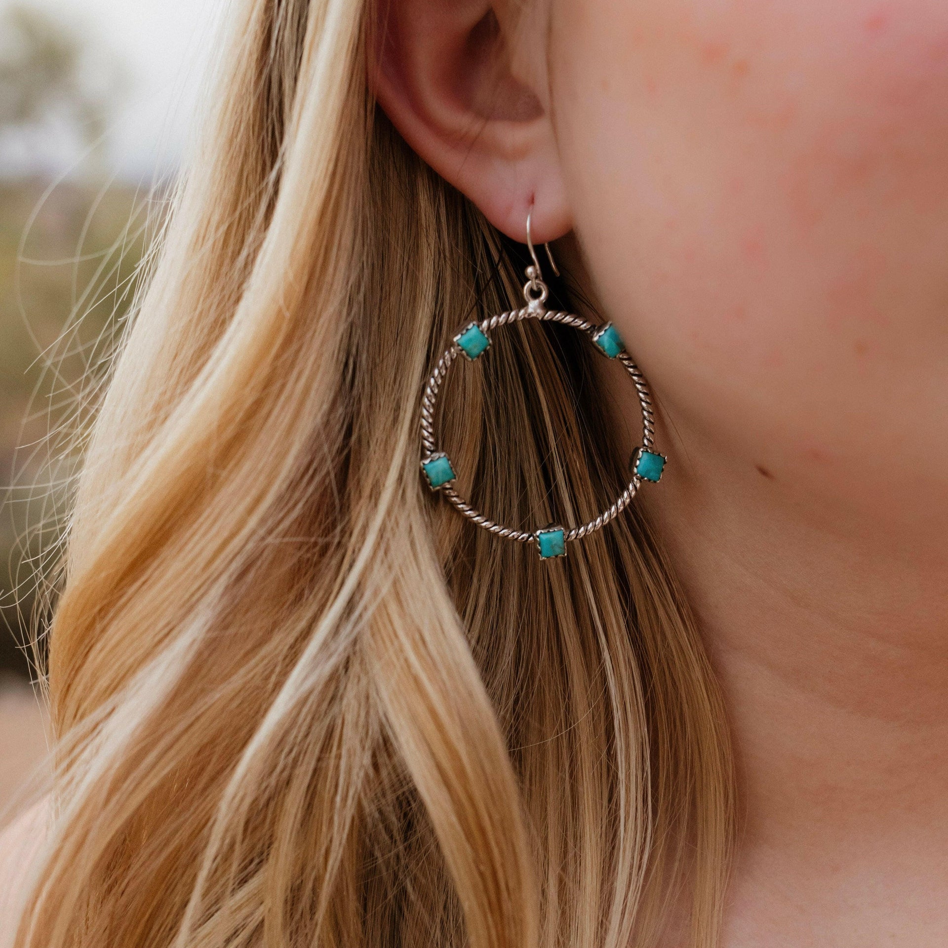 Twisted Rope Stone Hoop Earrings-Hoop Earrings-Krush Kandy, Women's Online Fashion Boutique Located in Phoenix, Arizona (Scottsdale Area)