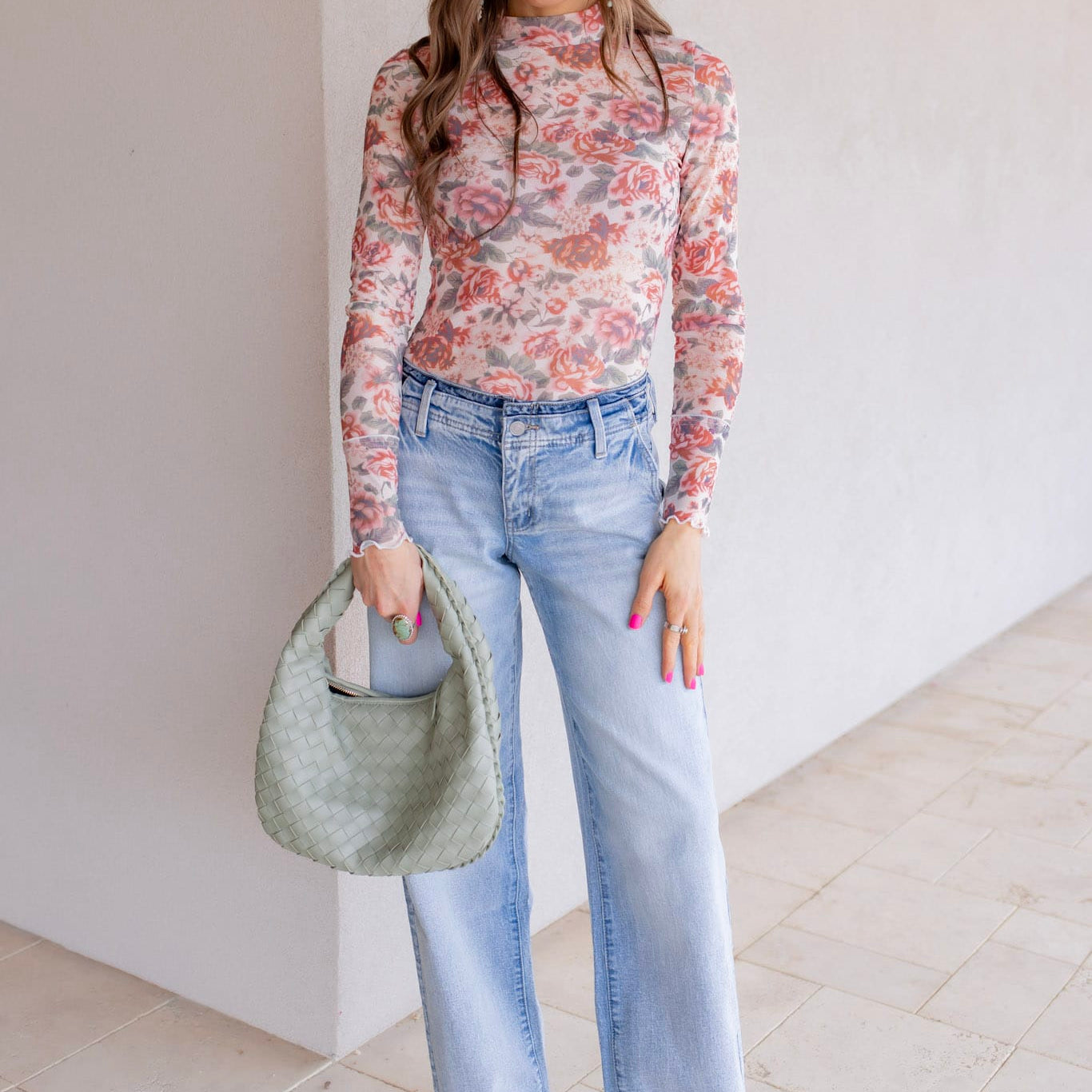 The Secret Garden Floral Mesh Top