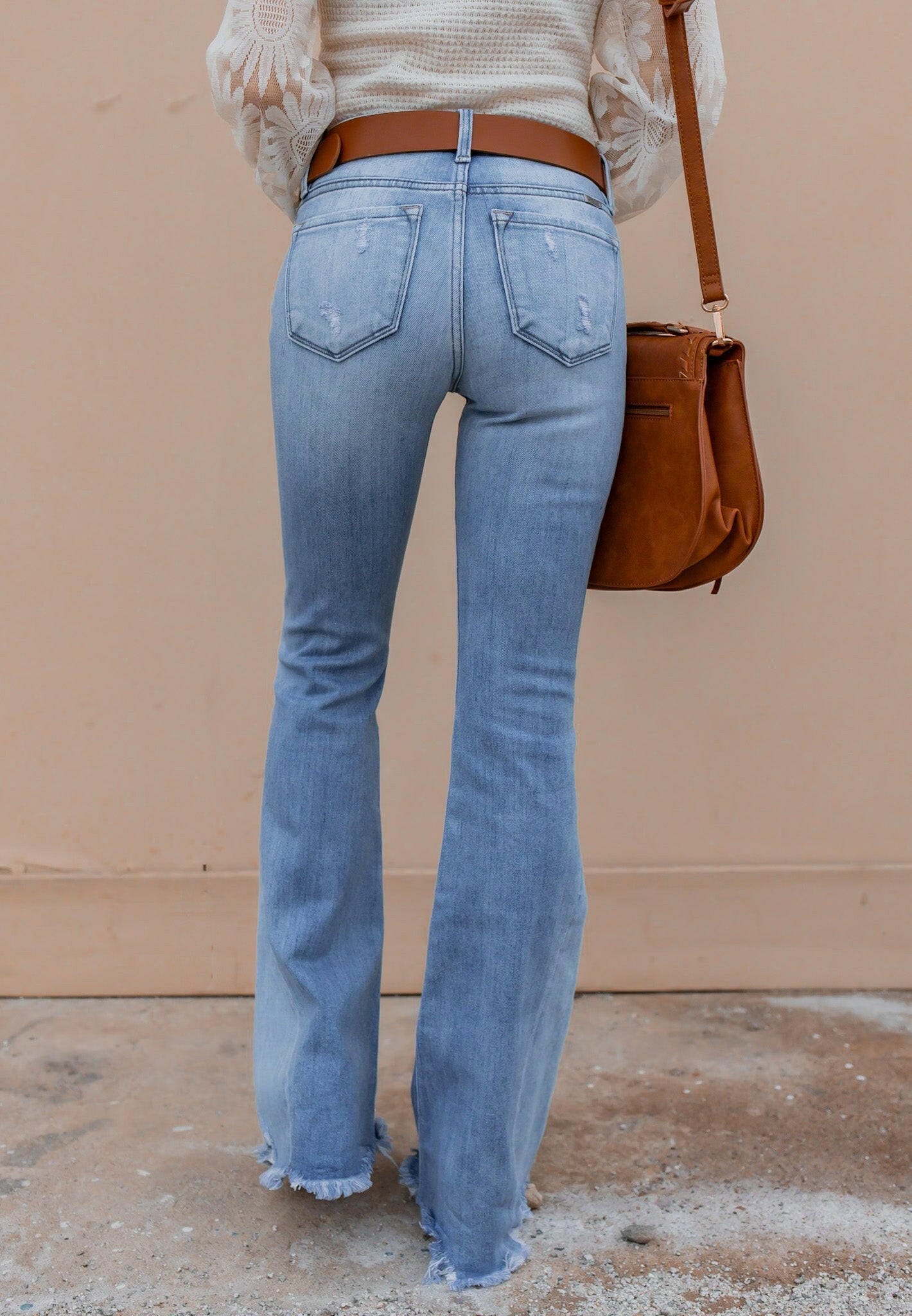 Kancan Juliet Mid Rise Raw Hem Flare Jeans-Jeans-Krush Kandy, Women's Online Fashion Boutique Located in Phoenix, Arizona (Scottsdale Area)