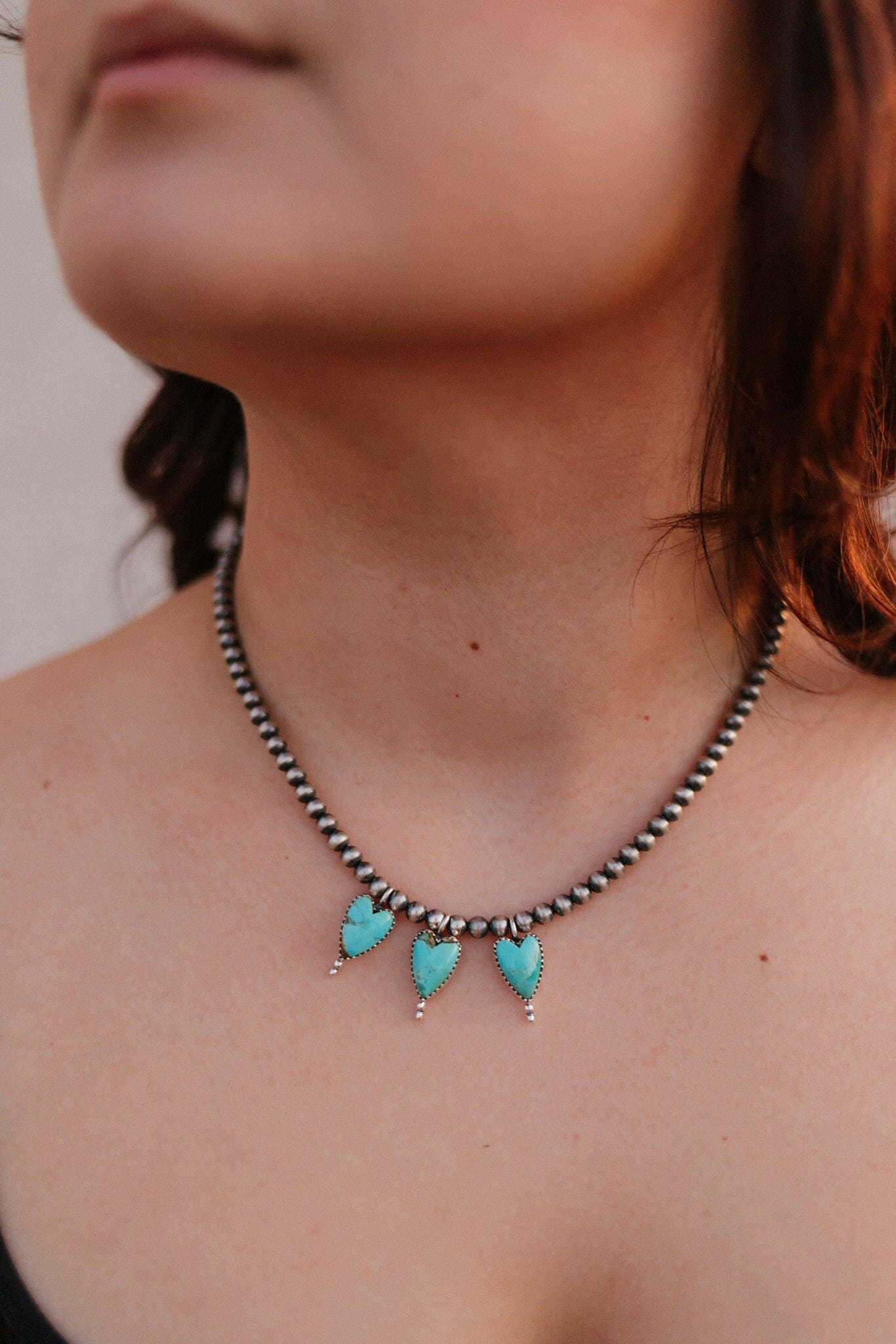 Heart Trio Desert Pearl Necklace-Necklaces-Krush Kandy, Women's Online Fashion Boutique Located in Phoenix, Arizona (Scottsdale Area)