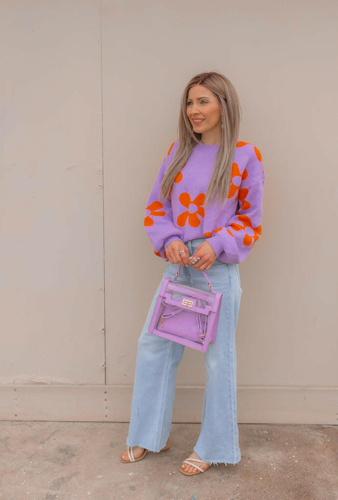 Madeline Blooming Daisy Sweater | S-XL-Sweaters-Krush Kandy, Women's Online Fashion Boutique Located in Phoenix, Arizona (Scottsdale Area)