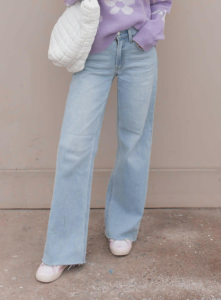 Kristyn Wide Leg Denim Jean-Jeans-Krush Kandy, Women's Online Fashion Boutique Located in Phoenix, Arizona (Scottsdale Area)