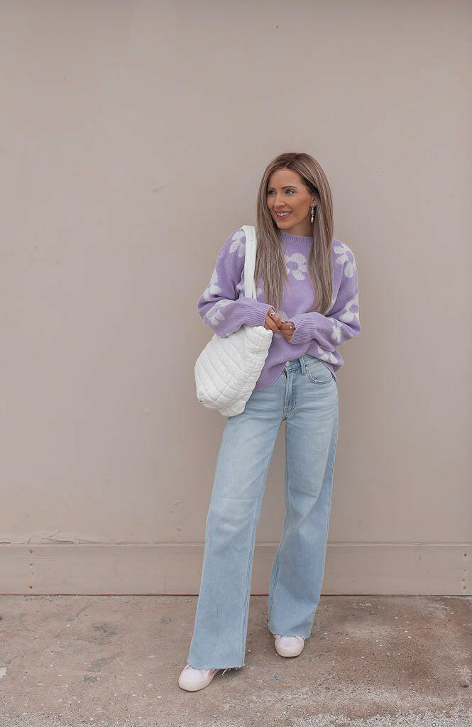 Georgia Daisy Spring Sweater | S-XL-Sweaters-Krush Kandy, Women's Online Fashion Boutique Located in Phoenix, Arizona (Scottsdale Area)