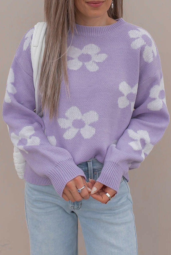 Georgia Daisy Spring Sweater | S-XL-Sweaters-Krush Kandy, Women's Online Fashion Boutique Located in Phoenix, Arizona (Scottsdale Area)