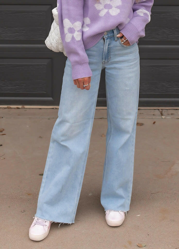 Kristyn Wide Leg Denim Jean-Jeans-Krush Kandy, Women's Online Fashion Boutique Located in Phoenix, Arizona (Scottsdale Area)