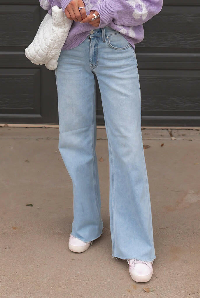 Kristyn Wide Leg Denim Jean | 3 Washes-Jeans-Krush Kandy, Women's Online Fashion Boutique Located in Phoenix, Arizona (Scottsdale Area)