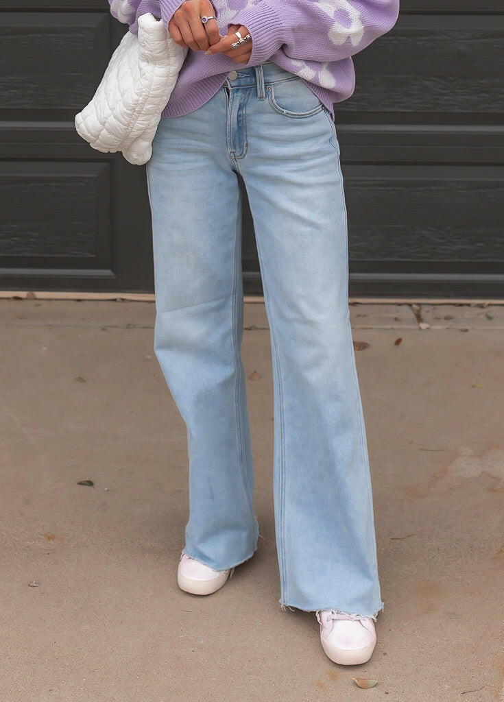 Kristyn Wide Leg Denim Jean-Jeans-Krush Kandy, Women's Online Fashion Boutique Located in Phoenix, Arizona (Scottsdale Area)