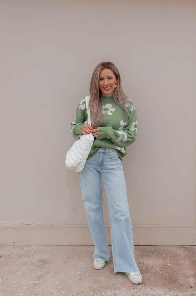 Georgia Daisy Spring Sweater | S-XL-Sweaters-Krush Kandy, Women's Online Fashion Boutique Located in Phoenix, Arizona (Scottsdale Area)