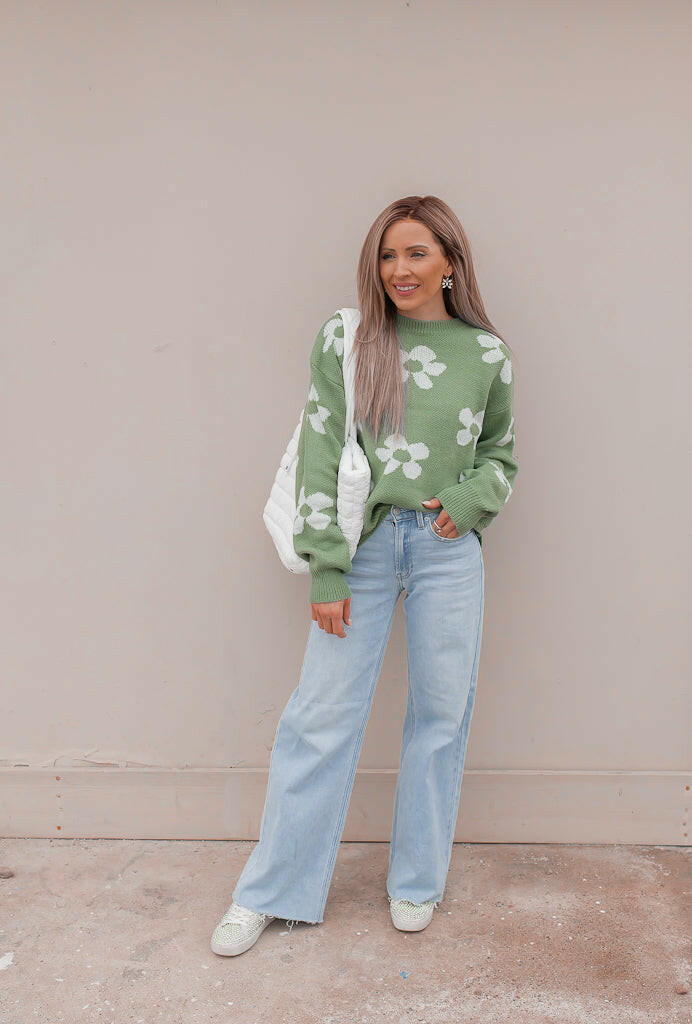 Georgia Daisy Spring Sweater | S-XL-Sweaters-Krush Kandy, Women's Online Fashion Boutique Located in Phoenix, Arizona (Scottsdale Area)