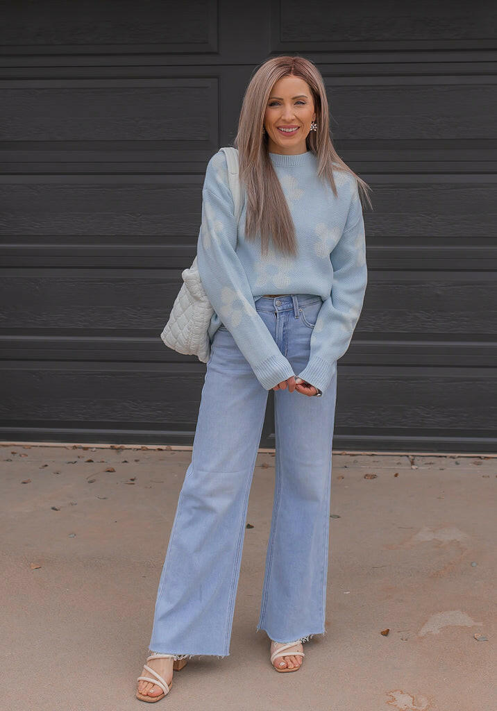 Georgia Daisy Spring Sweater | S-XL-Sweaters-Krush Kandy, Women's Online Fashion Boutique Located in Phoenix, Arizona (Scottsdale Area)