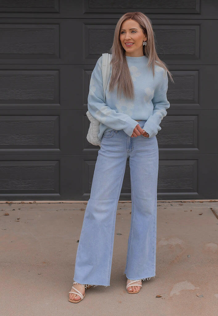 Georgia Daisy Spring Sweater | S-XL-Sweaters-Krush Kandy, Women's Online Fashion Boutique Located in Phoenix, Arizona (Scottsdale Area)