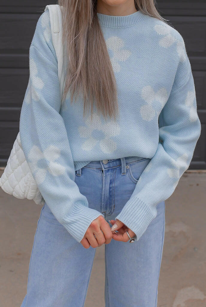 Georgia Daisy Spring Sweater | S-XL-Sweaters-Krush Kandy, Women's Online Fashion Boutique Located in Phoenix, Arizona (Scottsdale Area)