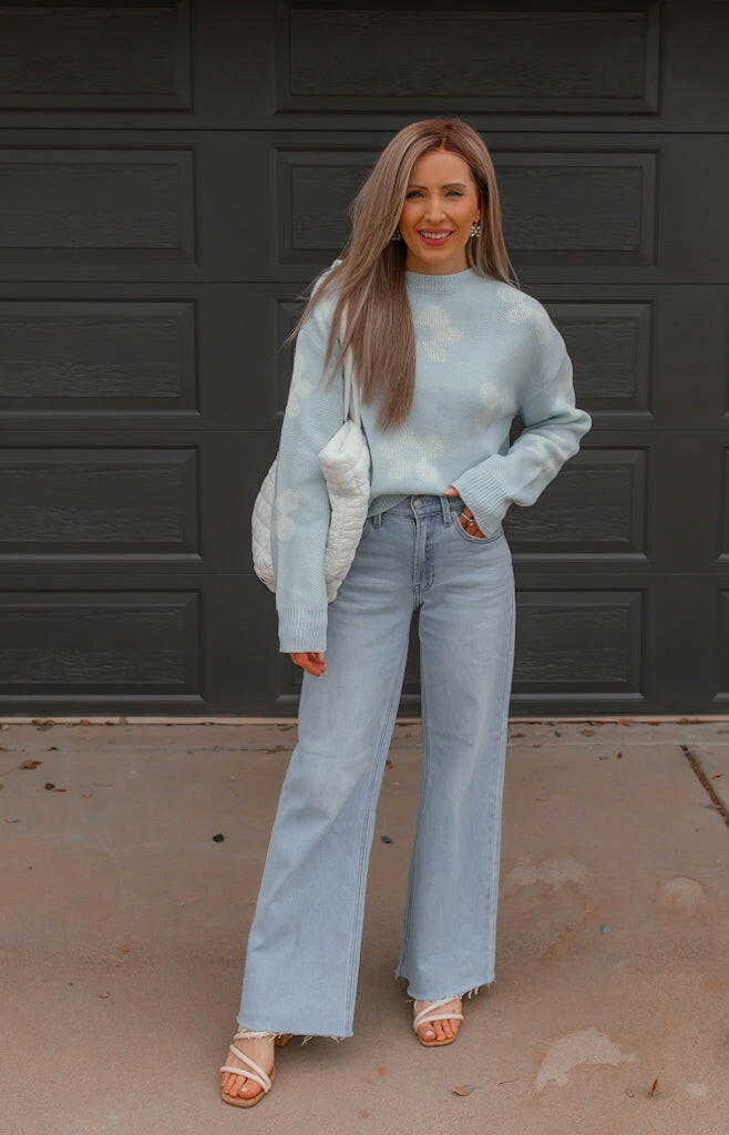 Georgia Daisy Spring Sweater | S-XL-Sweaters-Krush Kandy, Women's Online Fashion Boutique Located in Phoenix, Arizona (Scottsdale Area)