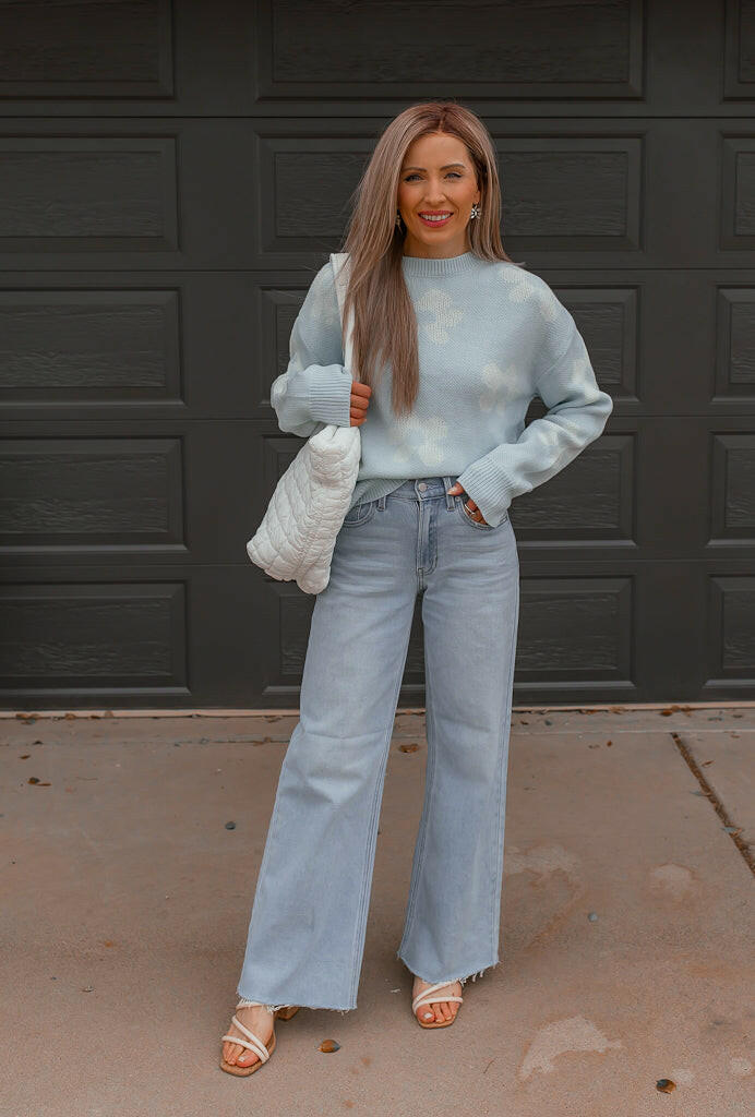 Georgia Daisy Spring Sweater | S-XL-Sweaters-Krush Kandy, Women's Online Fashion Boutique Located in Phoenix, Arizona (Scottsdale Area)