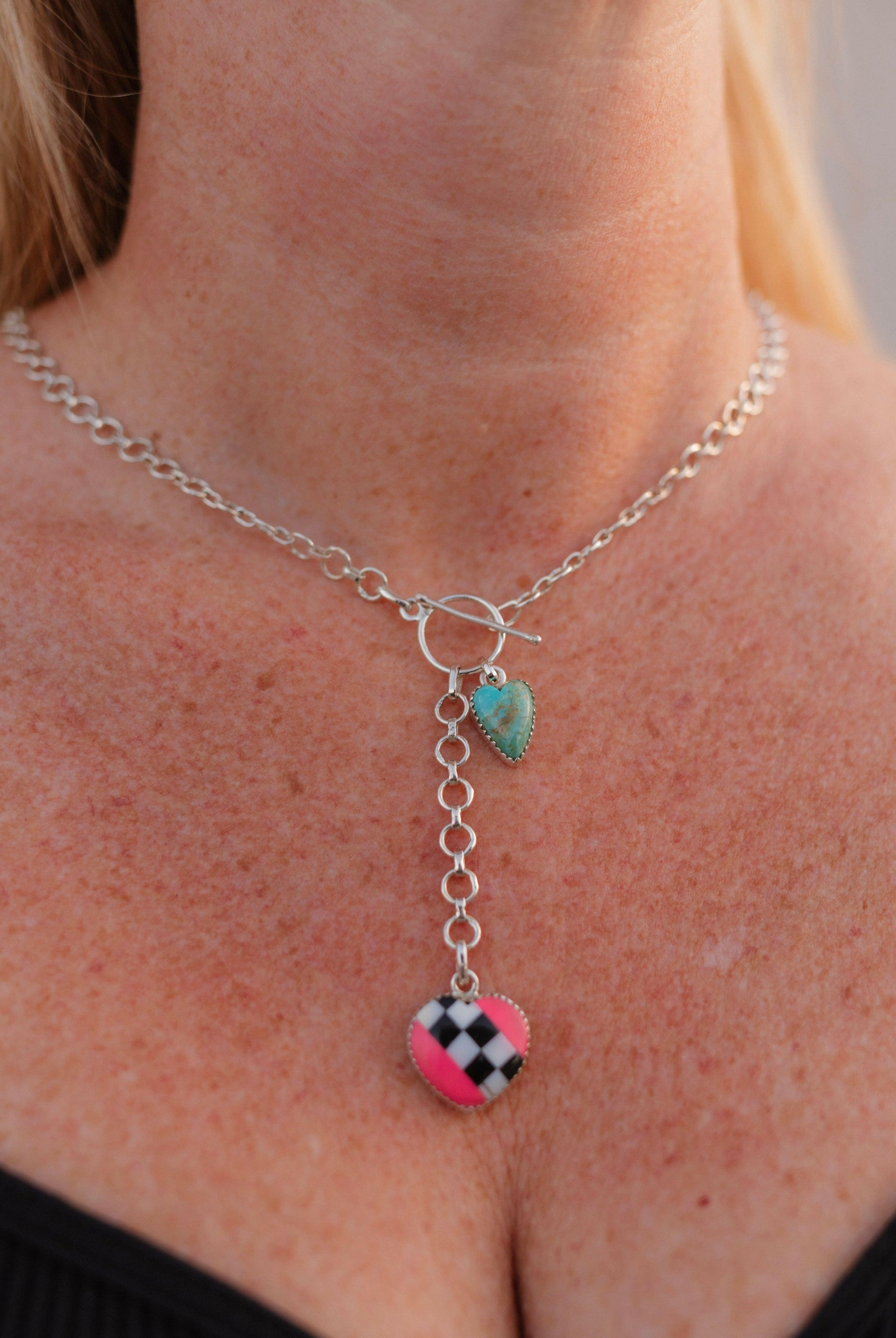 Way To Your Heart Checkered & Stripe Necklaces-Necklaces-Krush Kandy, Women's Online Fashion Boutique Located in Phoenix, Arizona (Scottsdale Area)