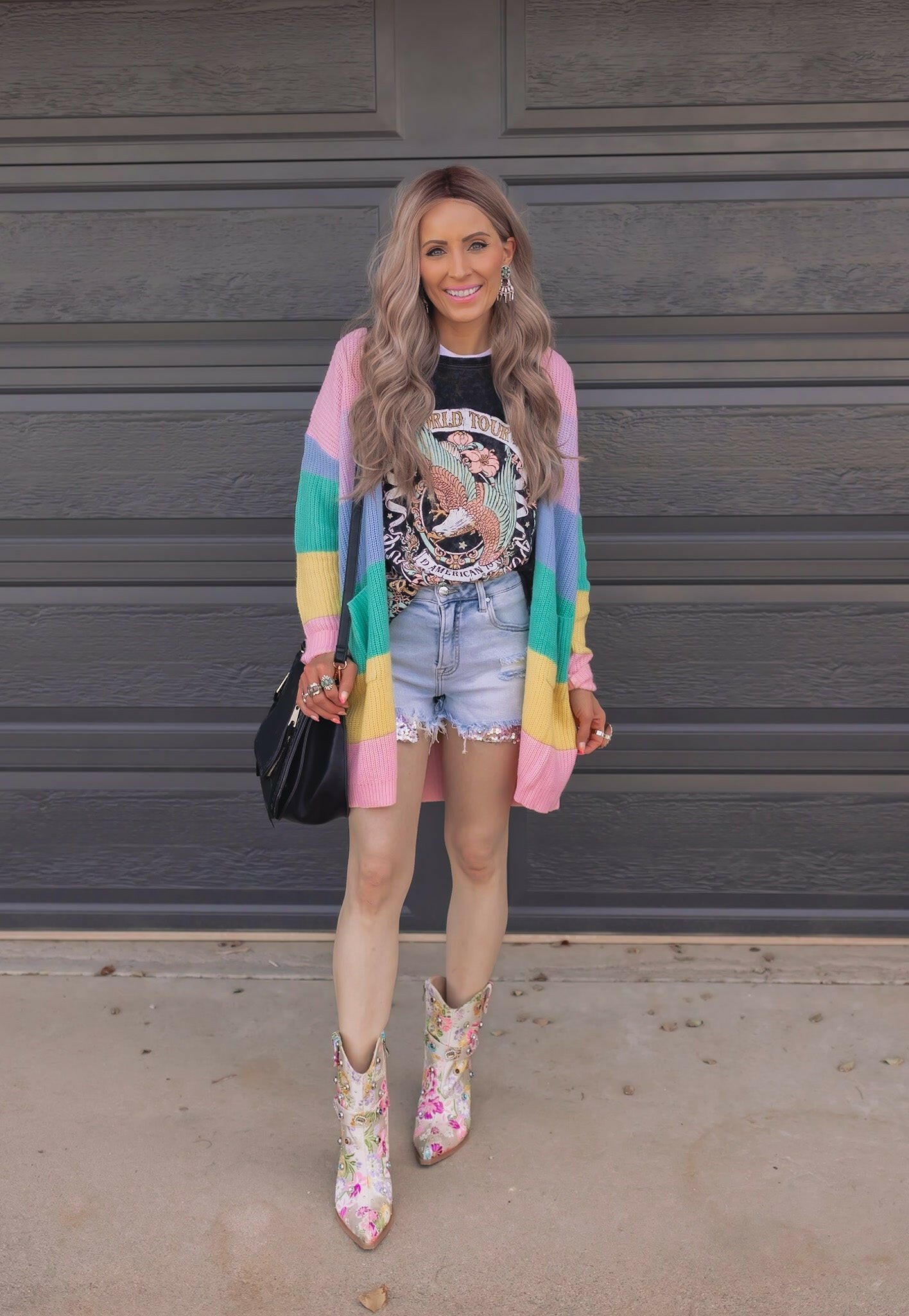 Cotton Candy Striped Color Block Cardigan-Cardigans-Krush Kandy, Women's Online Fashion Boutique Located in Phoenix, Arizona (Scottsdale Area)