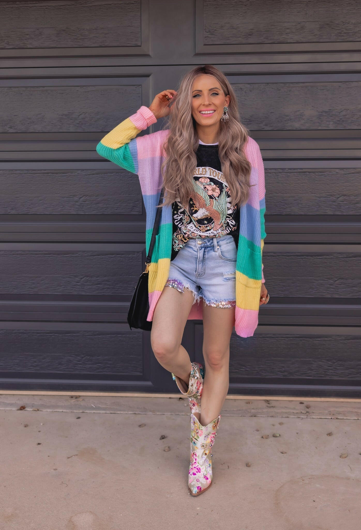 Cotton Candy Striped Color Block Cardigan-Cardigans-Krush Kandy, Women's Online Fashion Boutique Located in Phoenix, Arizona (Scottsdale Area)