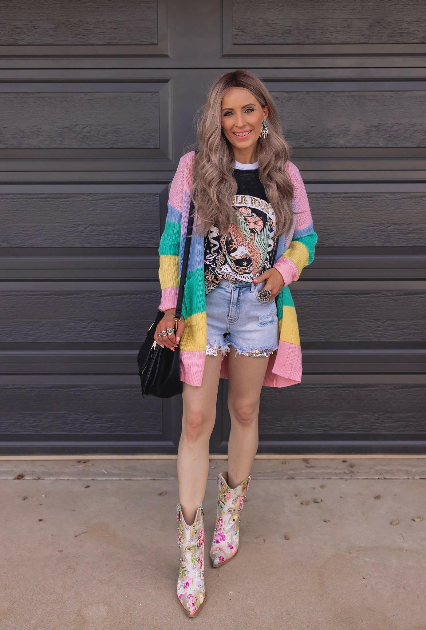 Cotton Candy Striped Color Block Cardigan-Cardigans-Krush Kandy, Women's Online Fashion Boutique Located in Phoenix, Arizona (Scottsdale Area)