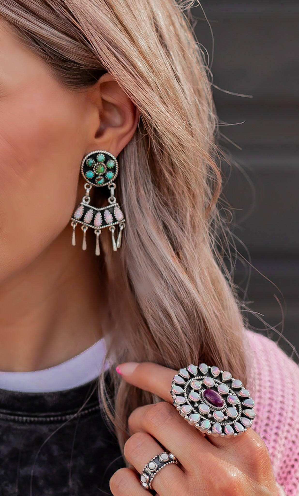 Give Em A Hand Jeweled Post Earrings-Stud Earrings-Krush Kandy, Women's Online Fashion Boutique Located in Phoenix, Arizona (Scottsdale Area)